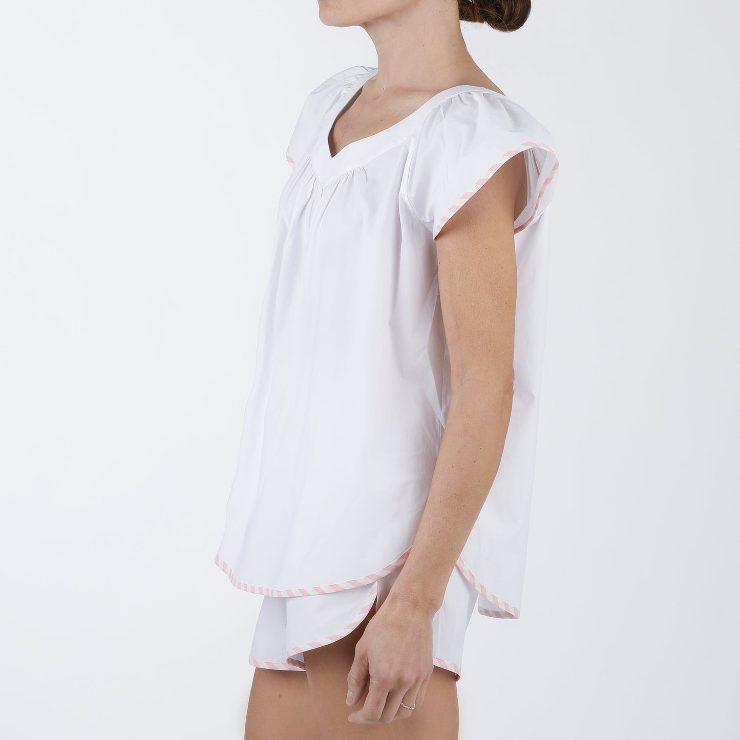 VANDY SCALLOPED COTTON SHORT PAJAMAS