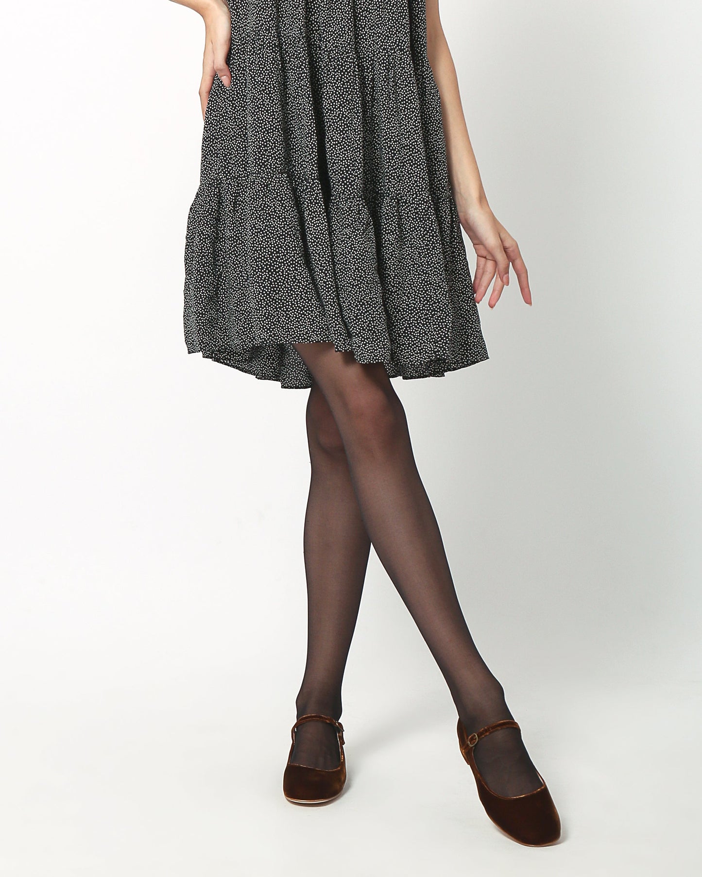 Colette Mary Jane in Toast brown velvet low heels