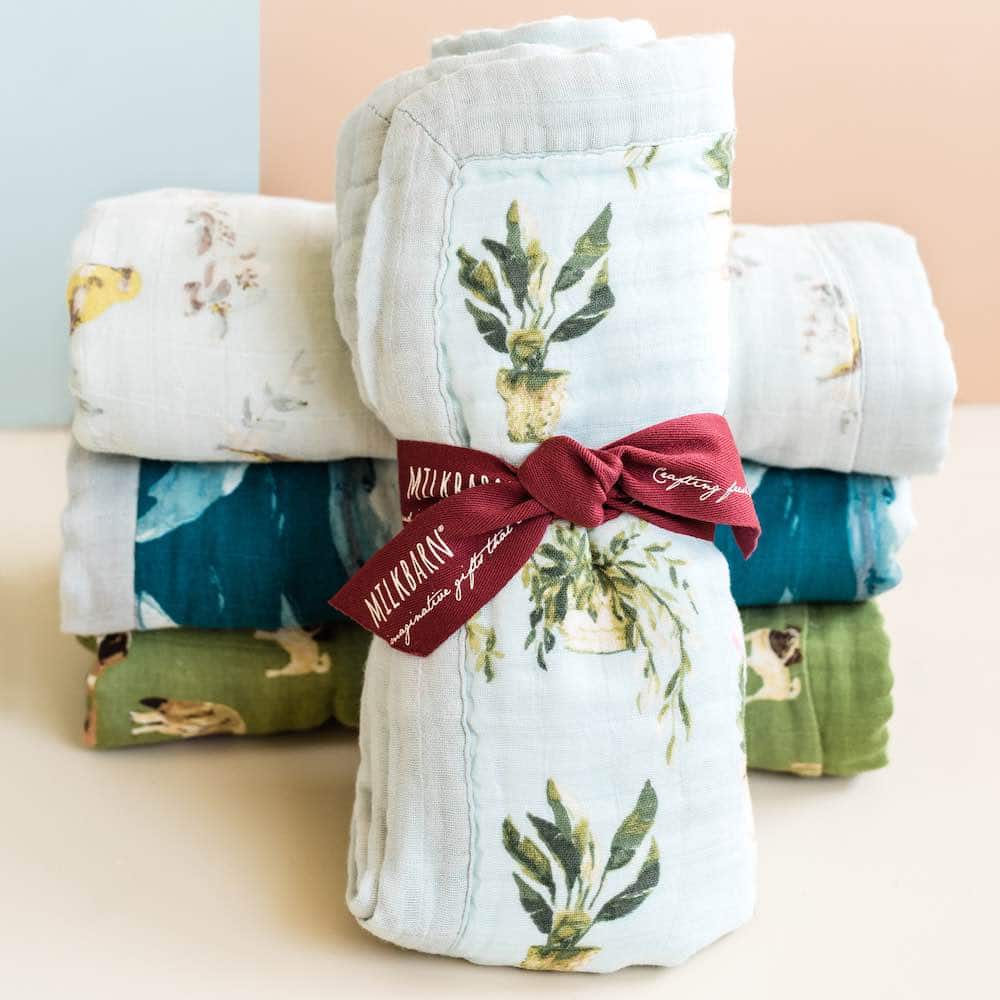 Tutu Elephant Big Lovey Three-Layer Muslin Blanket
