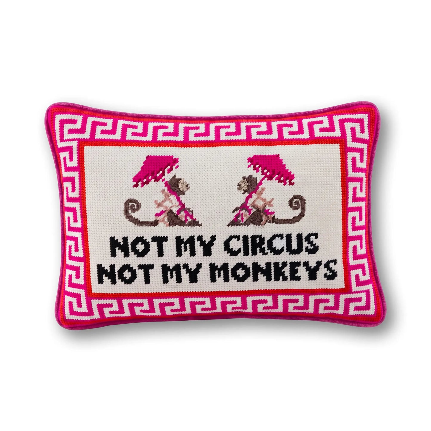 Not My Circus Needlepoint Pillow