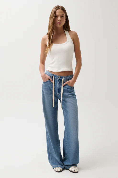 Jadyn Mid Rise Drawstring Palazzo Jean Expanse