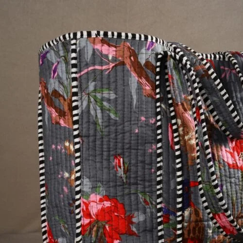 Charcoal Grey Cotton Tote Bag