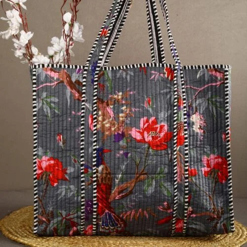 Charcoal Grey Cotton Tote Bag