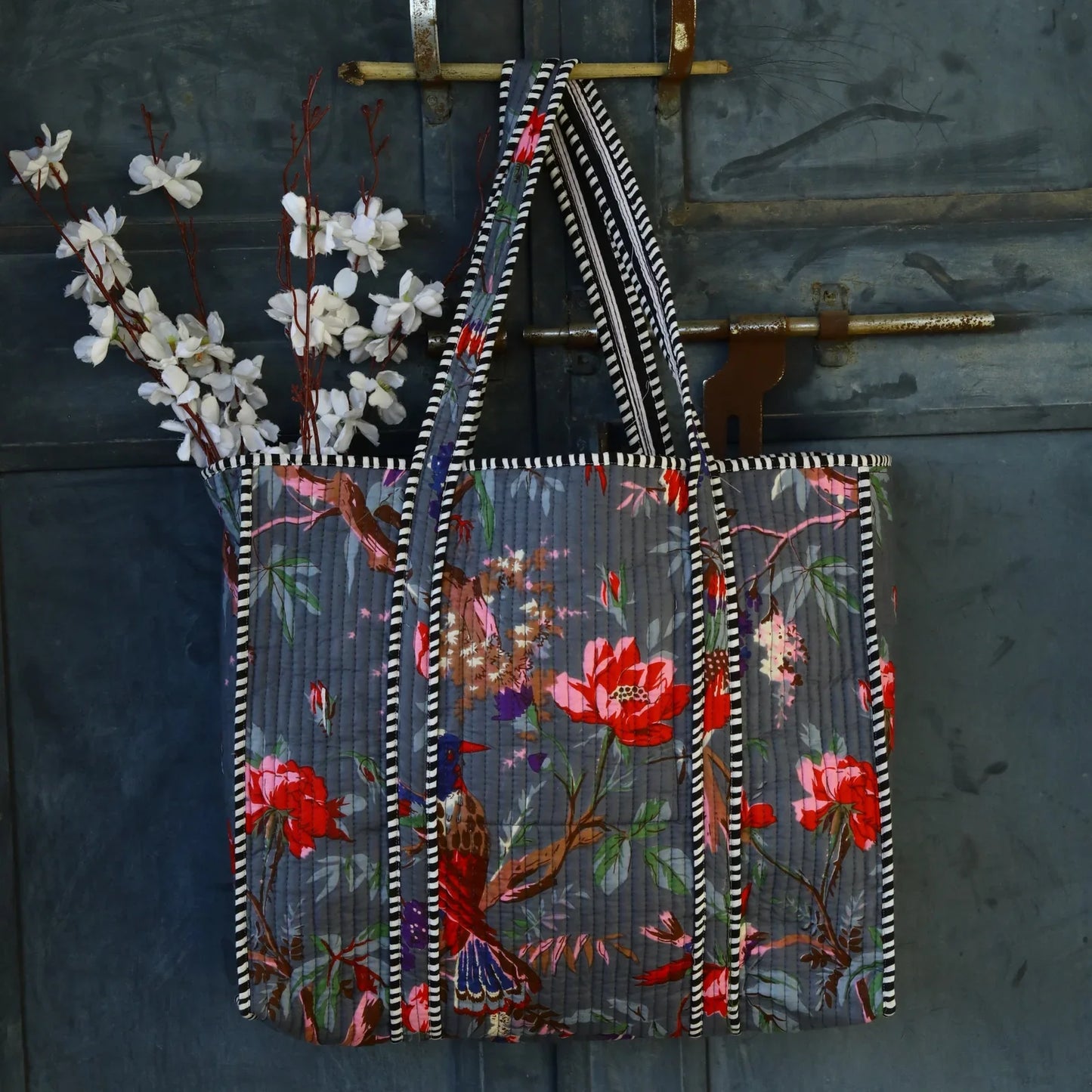 Charcoal Grey Cotton Tote Bag