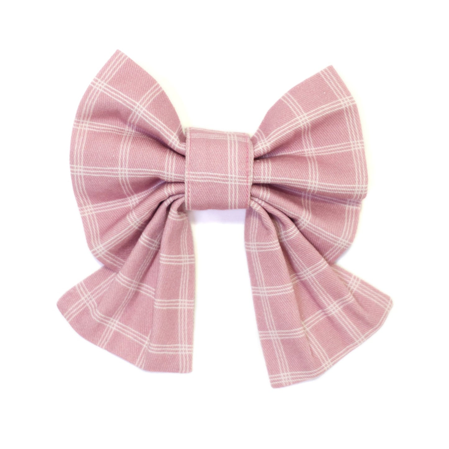 Rose Blossom Windowpane Classic Dog Collar + Sailor Bow