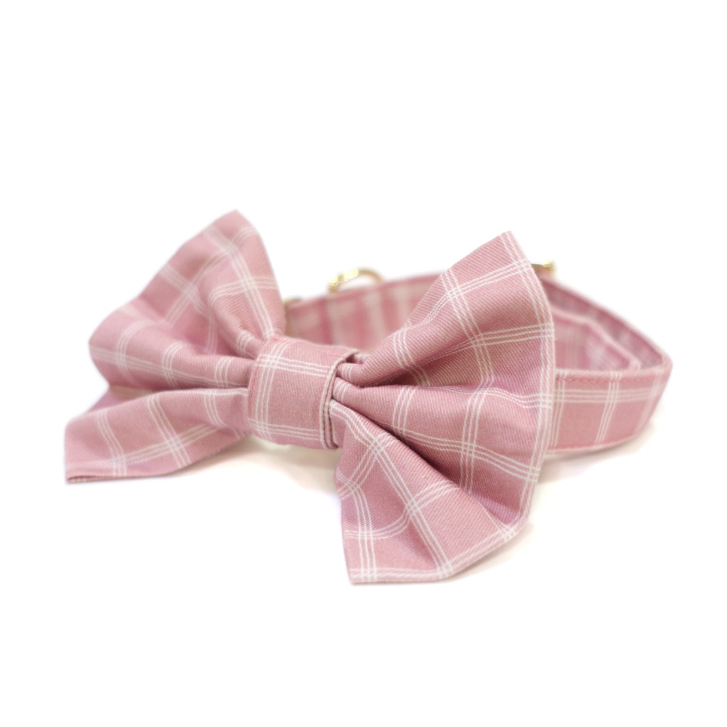 Rose Blossom Windowpane Classic Dog Collar + Bow Tie
