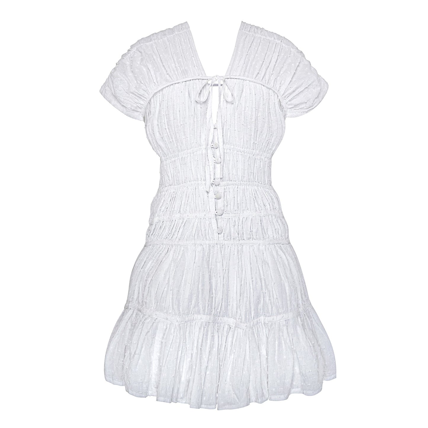 SRIKANDI Mini Ruffle Dress In White