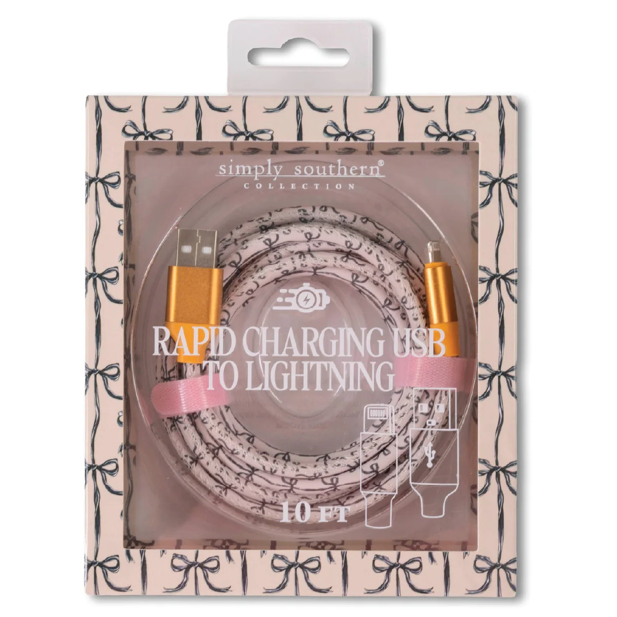 Simply Souther® Tech Cable USB-Lightning: Black Bow