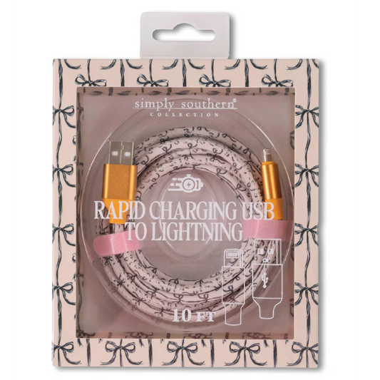 Simply Souther® Tech Cable USB-Lightning: Black Bow