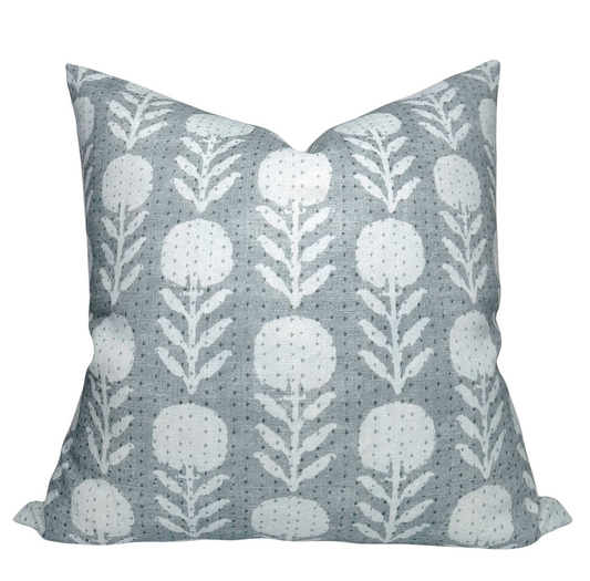 Zinnia Pillow Cover in Mineral, McLaurin + Piercy Textiles