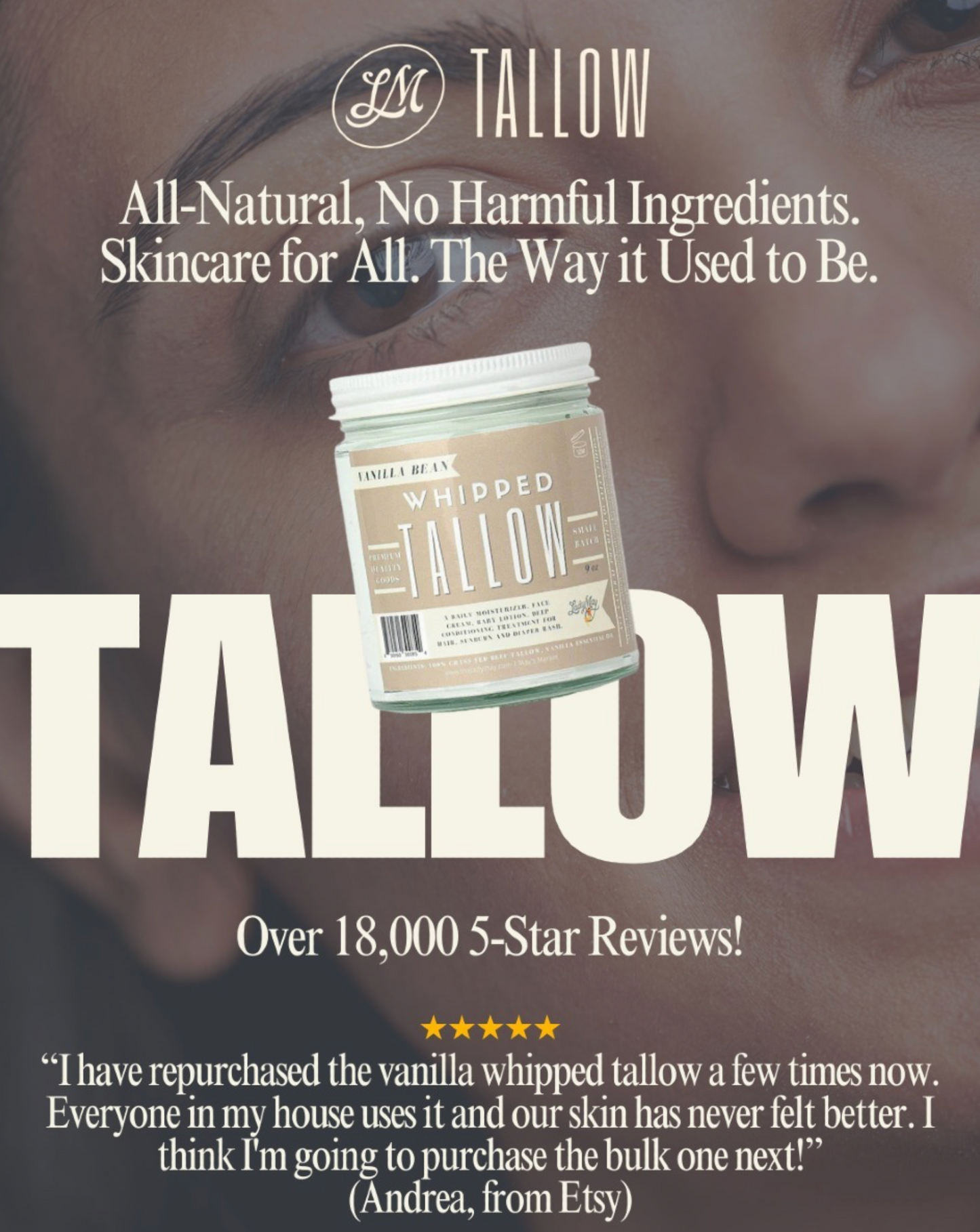 Whipped Tallow Trio - 9oz - Lavender, Vanilla, Eucalyptus Premium Quality All Natural Gift Box by The Lady May