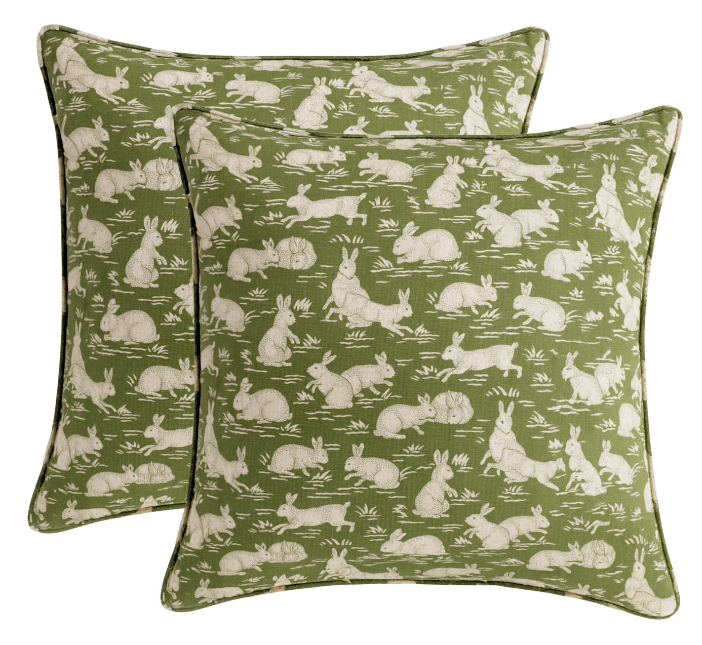 Cottontails Pillow Cover in Sage Green, Schumacher Textiles