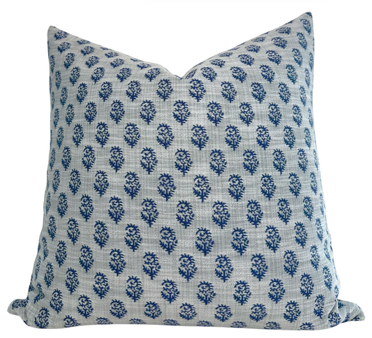 Rajmata Woven Pillow Cover in Blue, Indoor/Outdoor Pillows, Peter Dunham Textiles