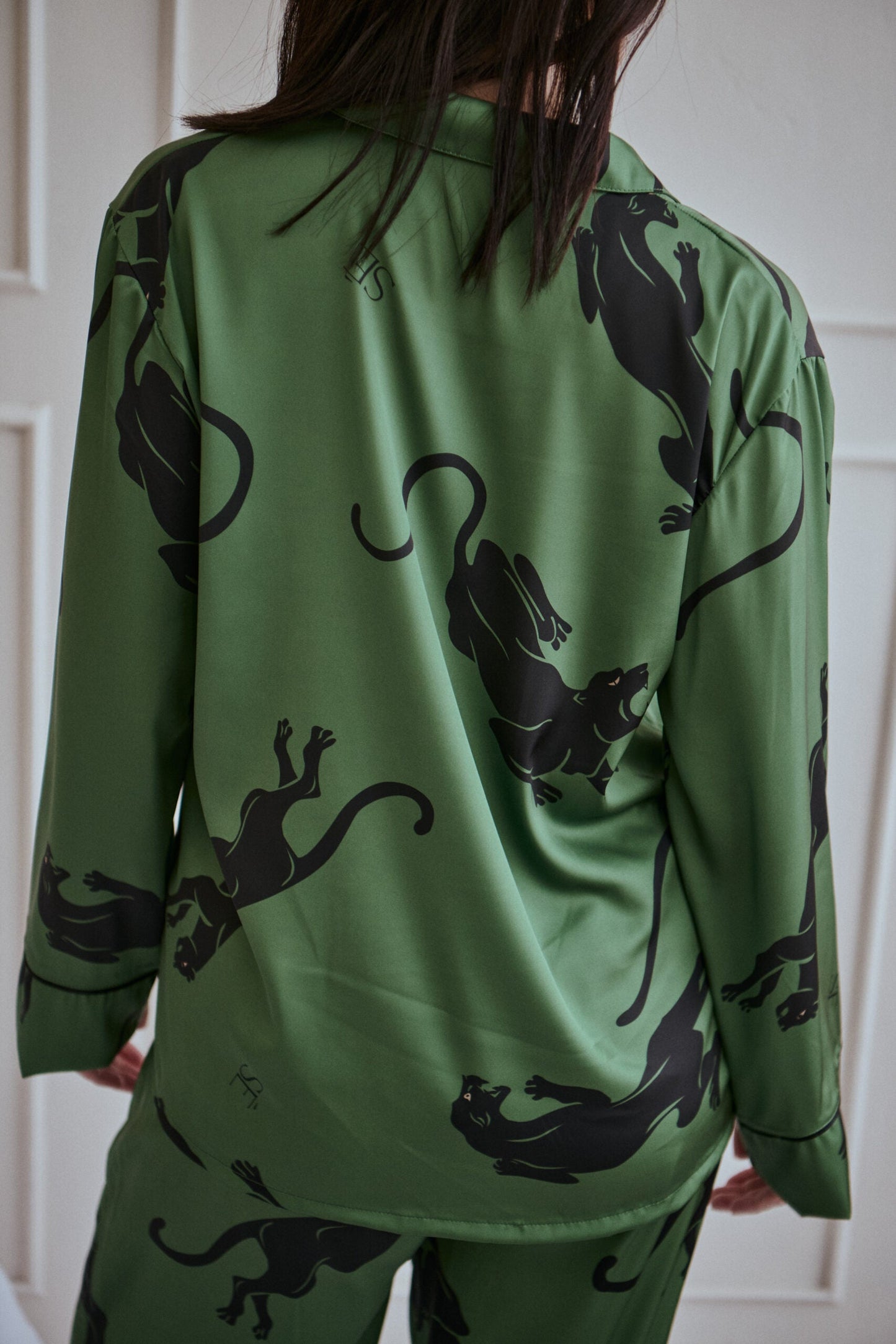 Washable Silk Pajama Set - Panther Green