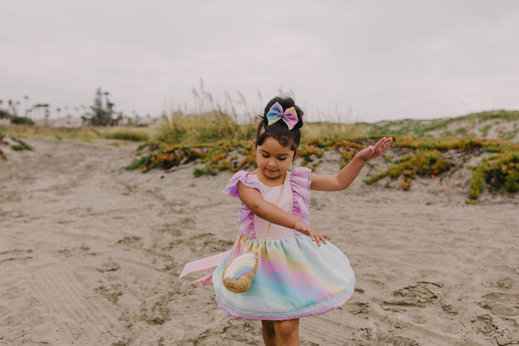 Kids Rainbow Earthtone tote - Leatherette strap