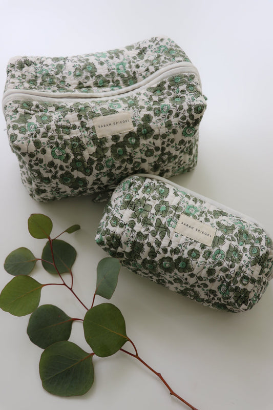 Toiletry Bag Set in Olive Floral