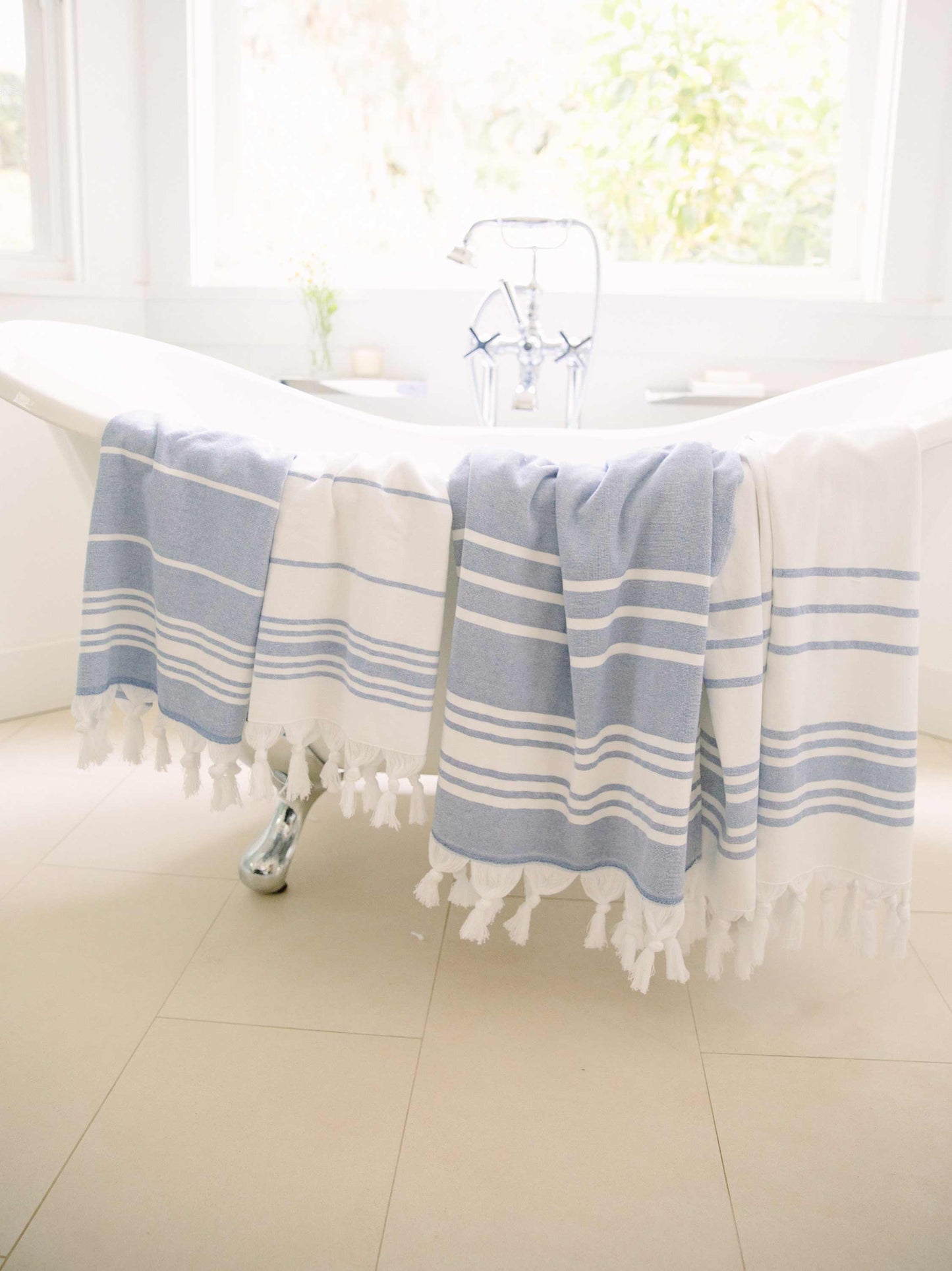 White Azul Classic Turkish Hand Towel