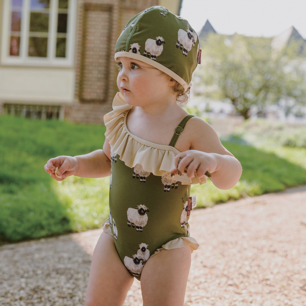 Valais Sheep Off Shoulder One Piece Swimsuit