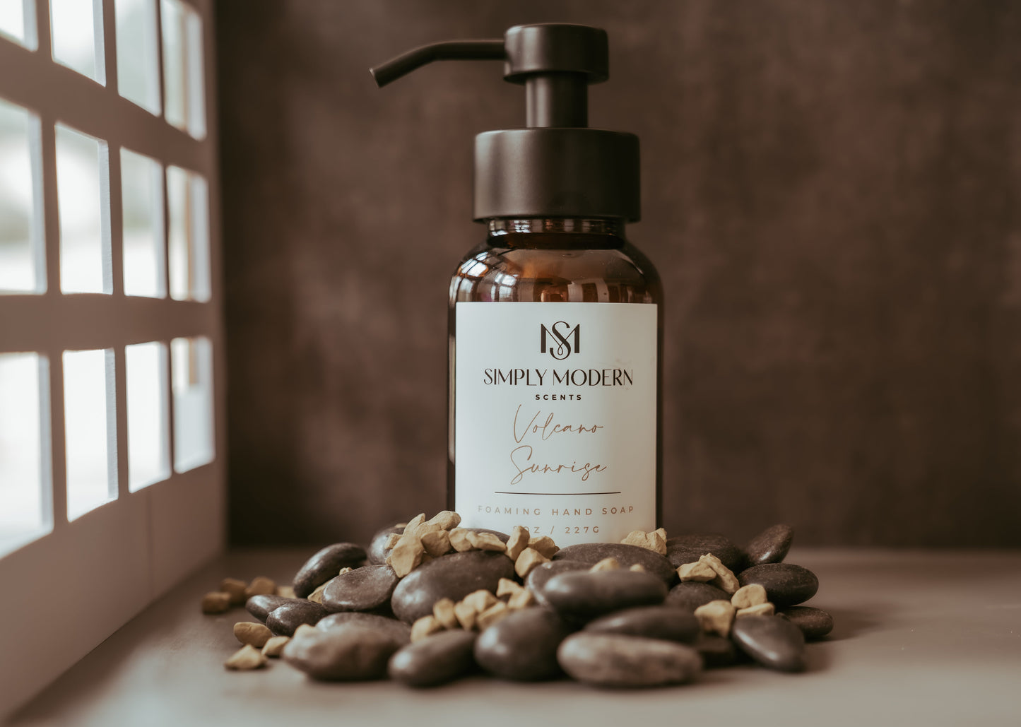 Volcano Sunrise Foaming Hand Soap | Amber Glass Bottle