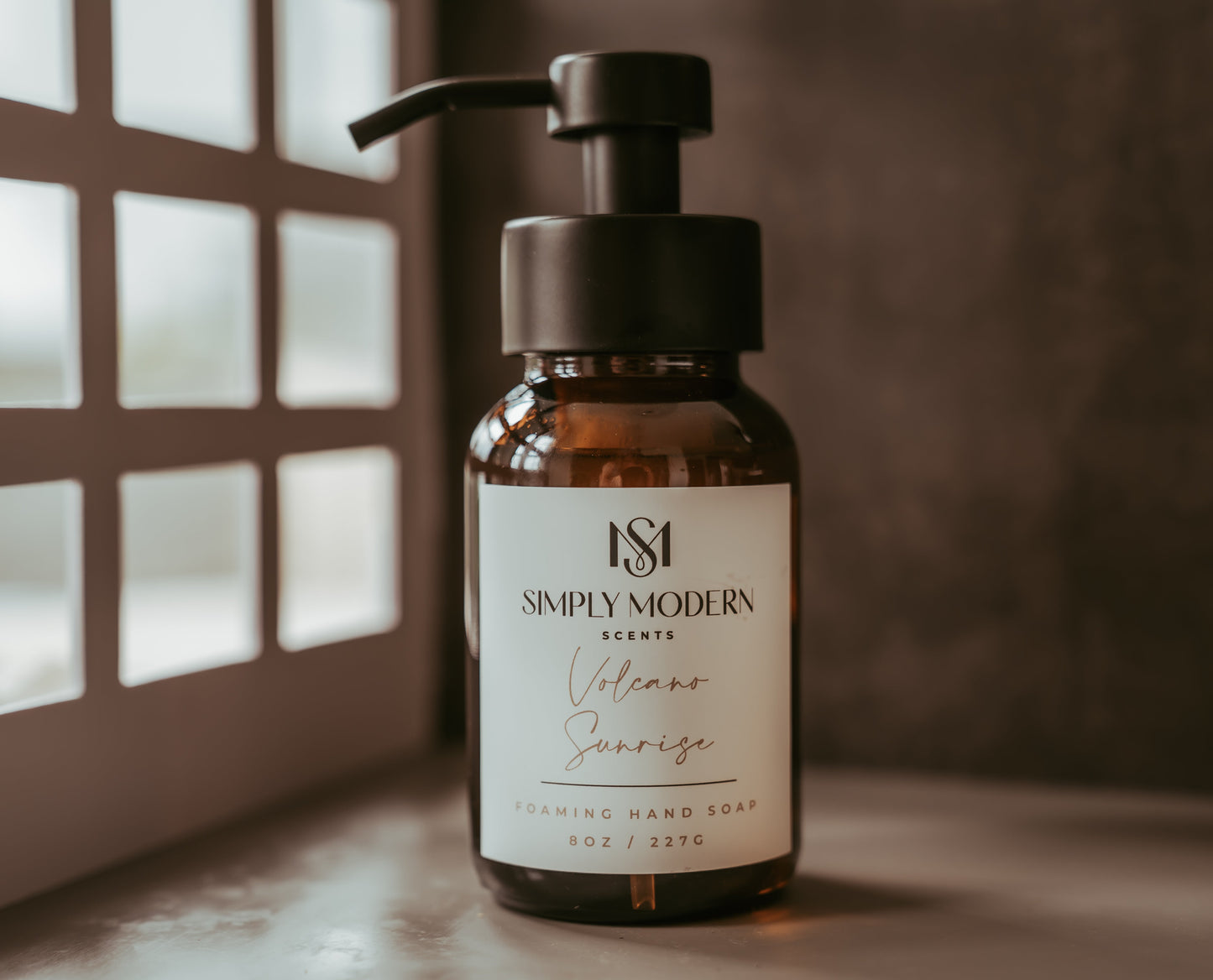 Volcano Sunrise Foaming Hand Soap | Amber Glass Bottle