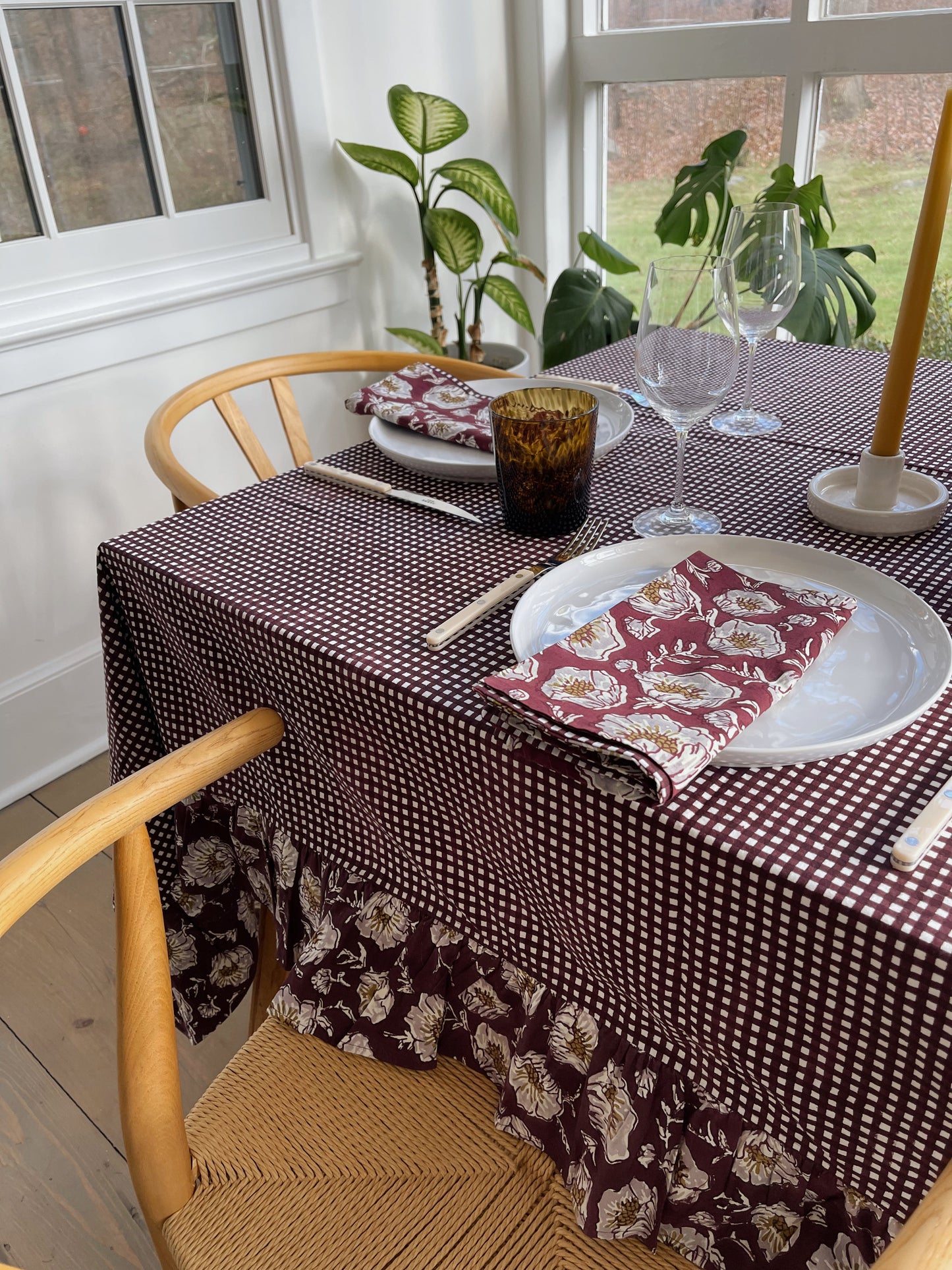 Ruffled Gingham Tablecloth
