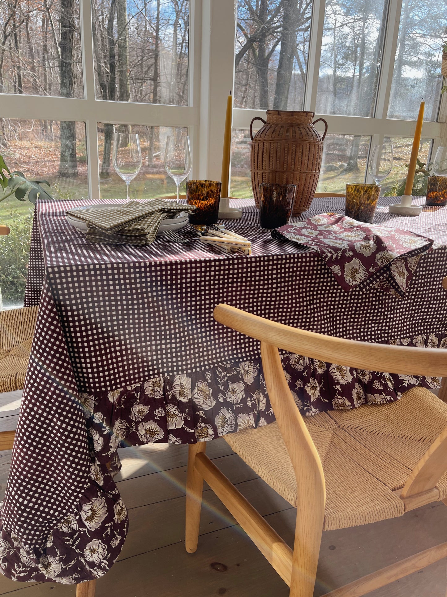 Ruffled Gingham Tablecloth