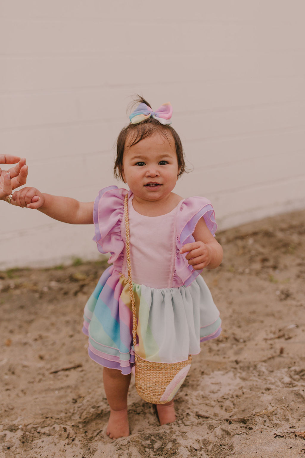 Kids Rainbow Earthtone tote - Leatherette strap