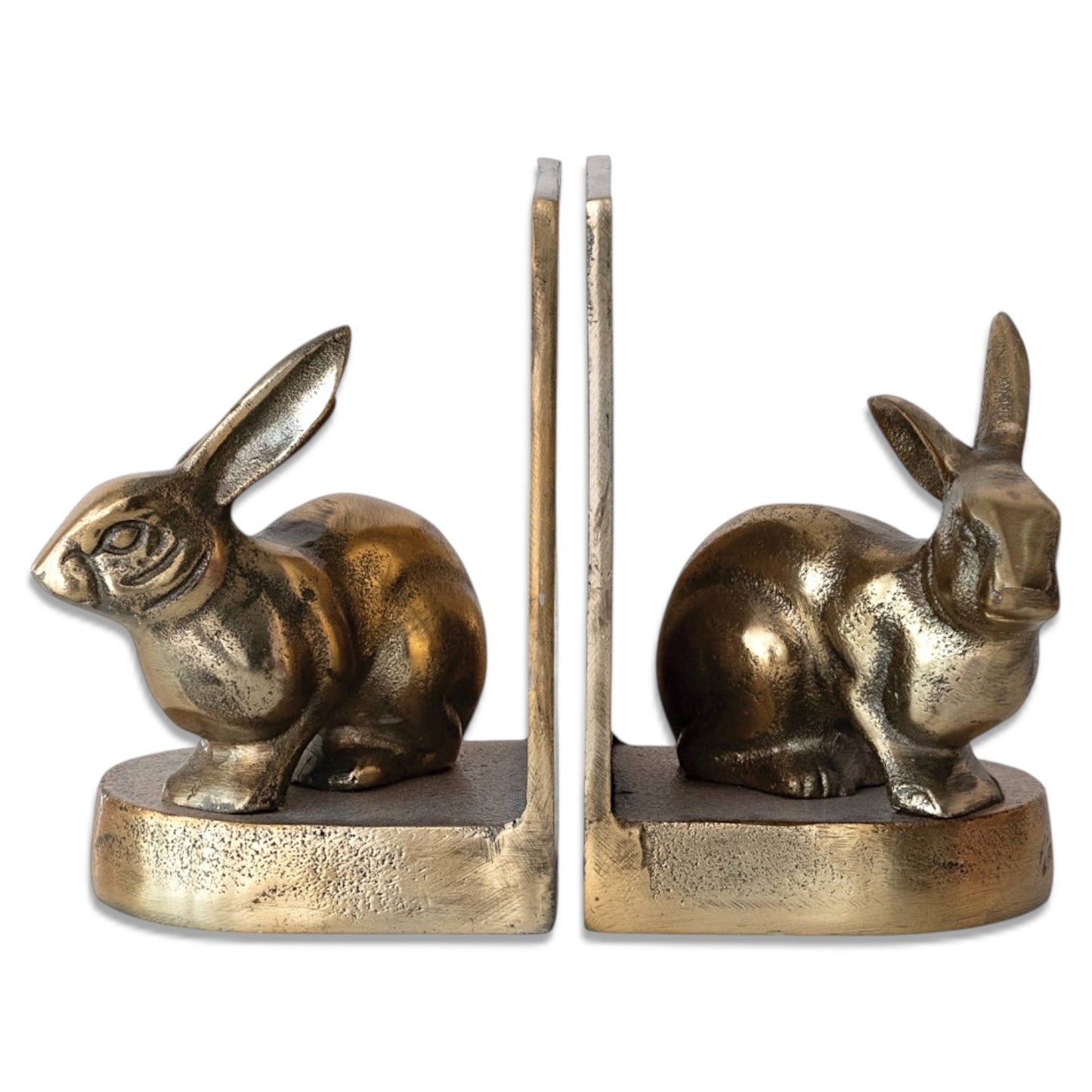 Antique Gold Aluminum Rabbit Bookends