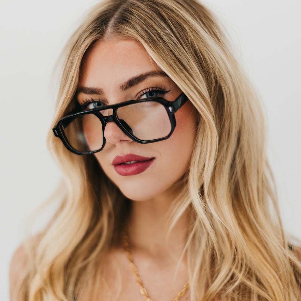 Black Retro Blue Light Glasses