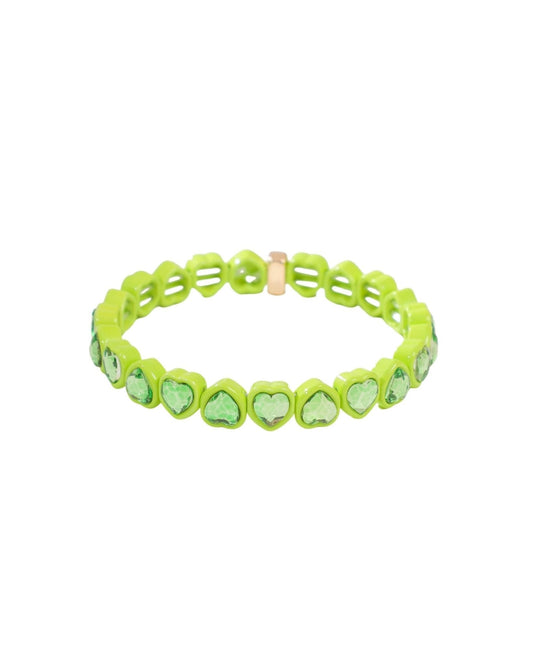Bracelet - Candy Gem Heart Lime