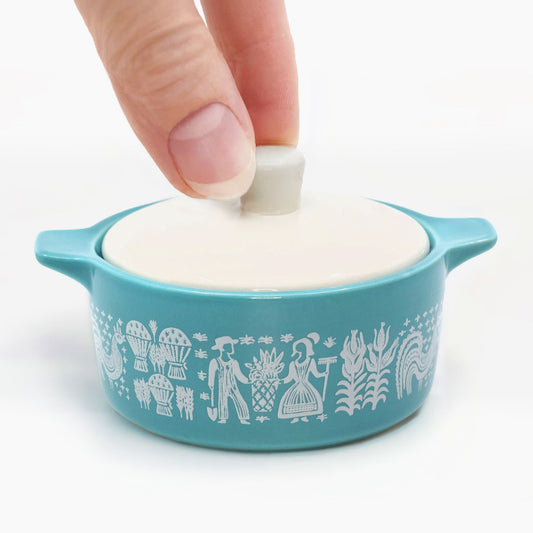 Pyrex-Inspired Butterprint Casserole Ceramic Trinket Box