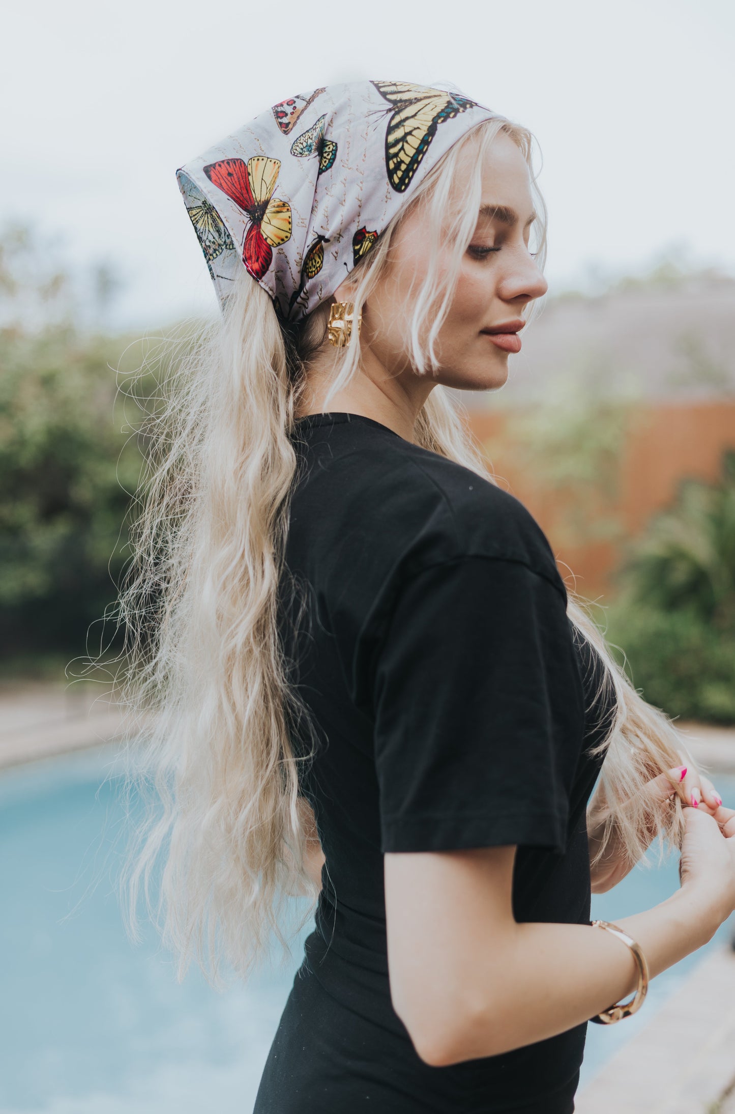 Papillon Script Bandana