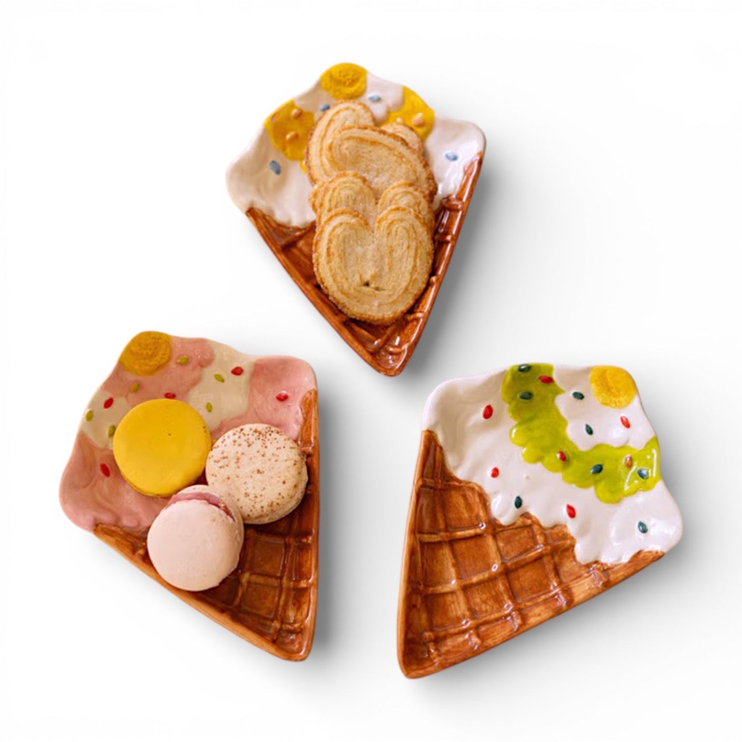Ceramic Ice Cream Cone Snack Plate
