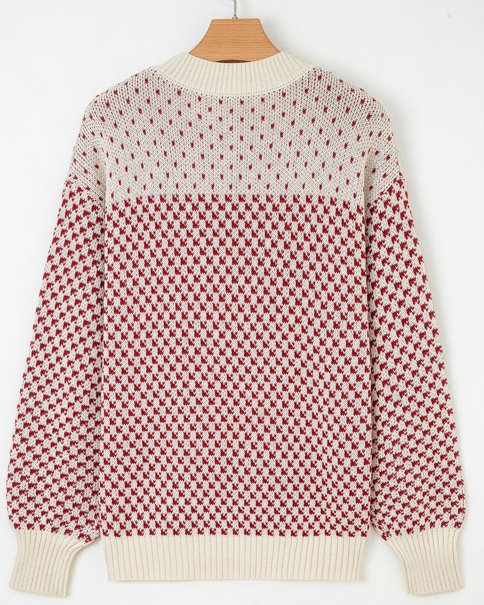 Judith Sleeve Knit Sweater - Red
