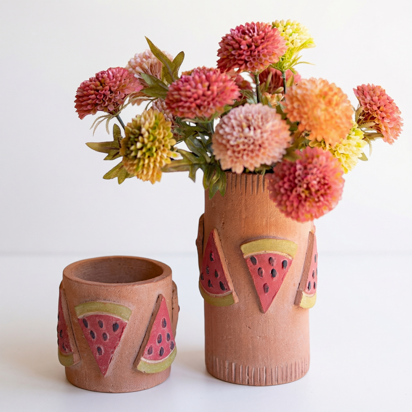 Clay Watermelon Decorative Vase