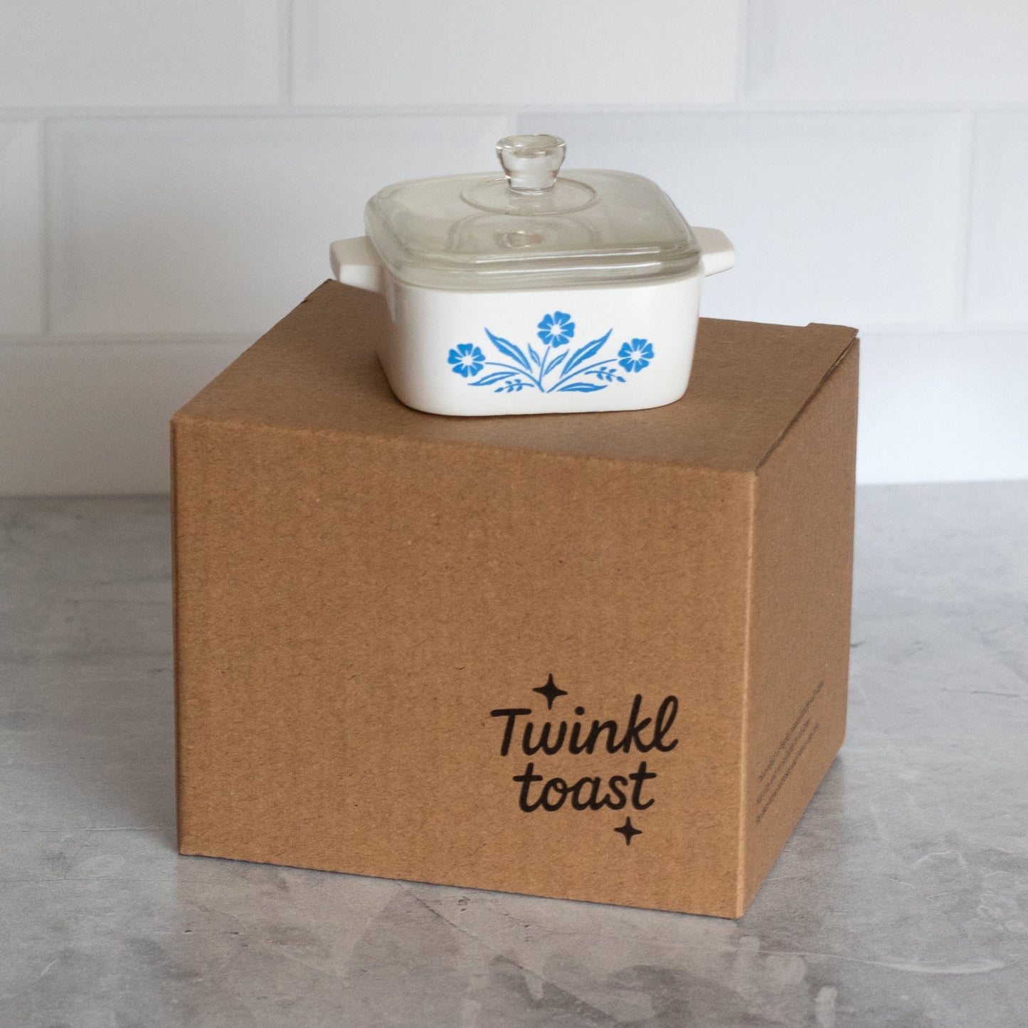 Mini Cornflower Trinket Box – Corning Ware–Inspired Casserole