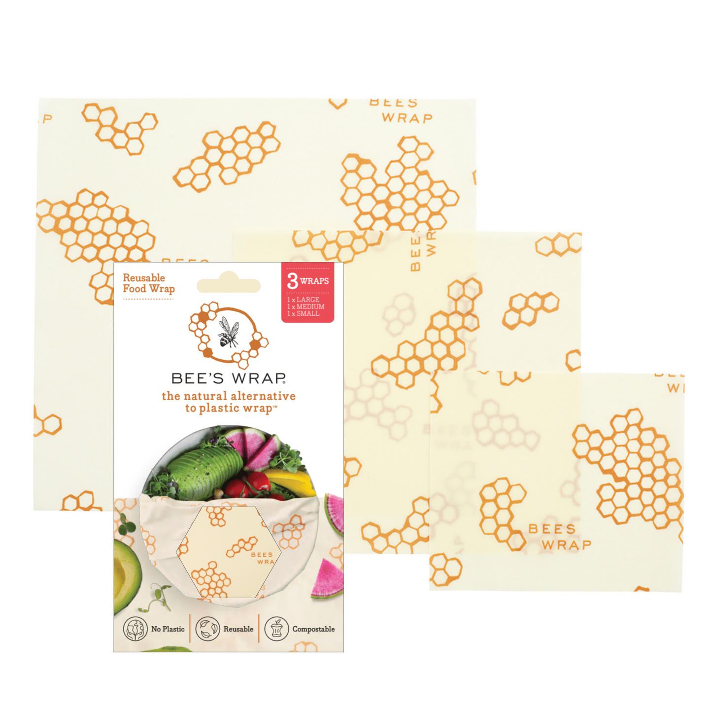 Bee's Wrap - Assorted 3 Pack - Honeycomb