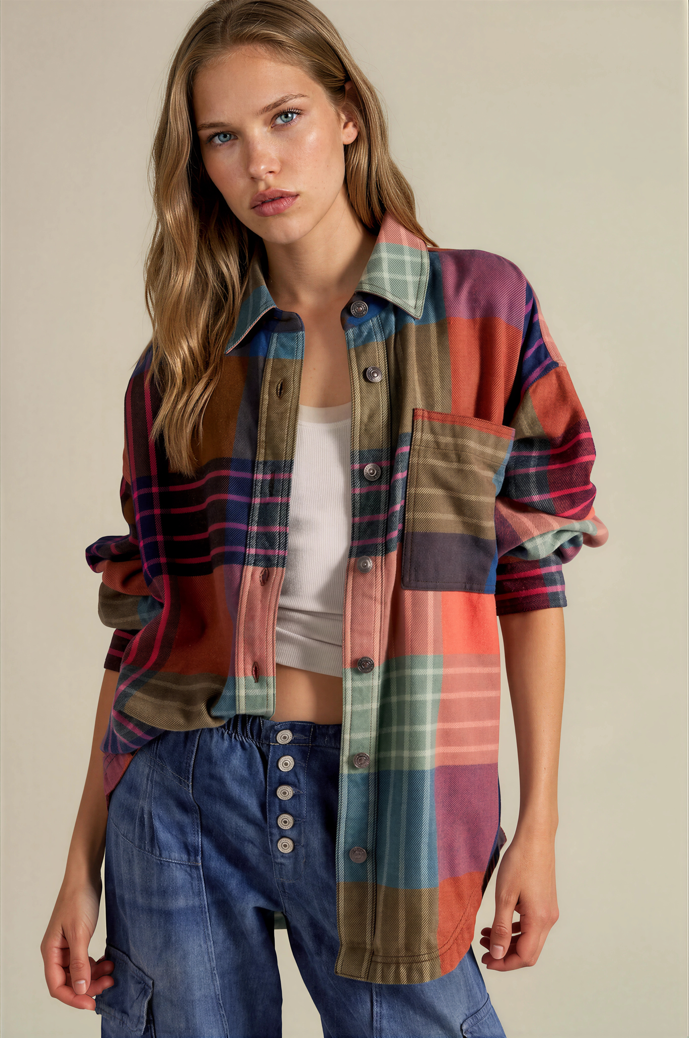 We The Free Ashley Plaid Shirt Ginger Combo