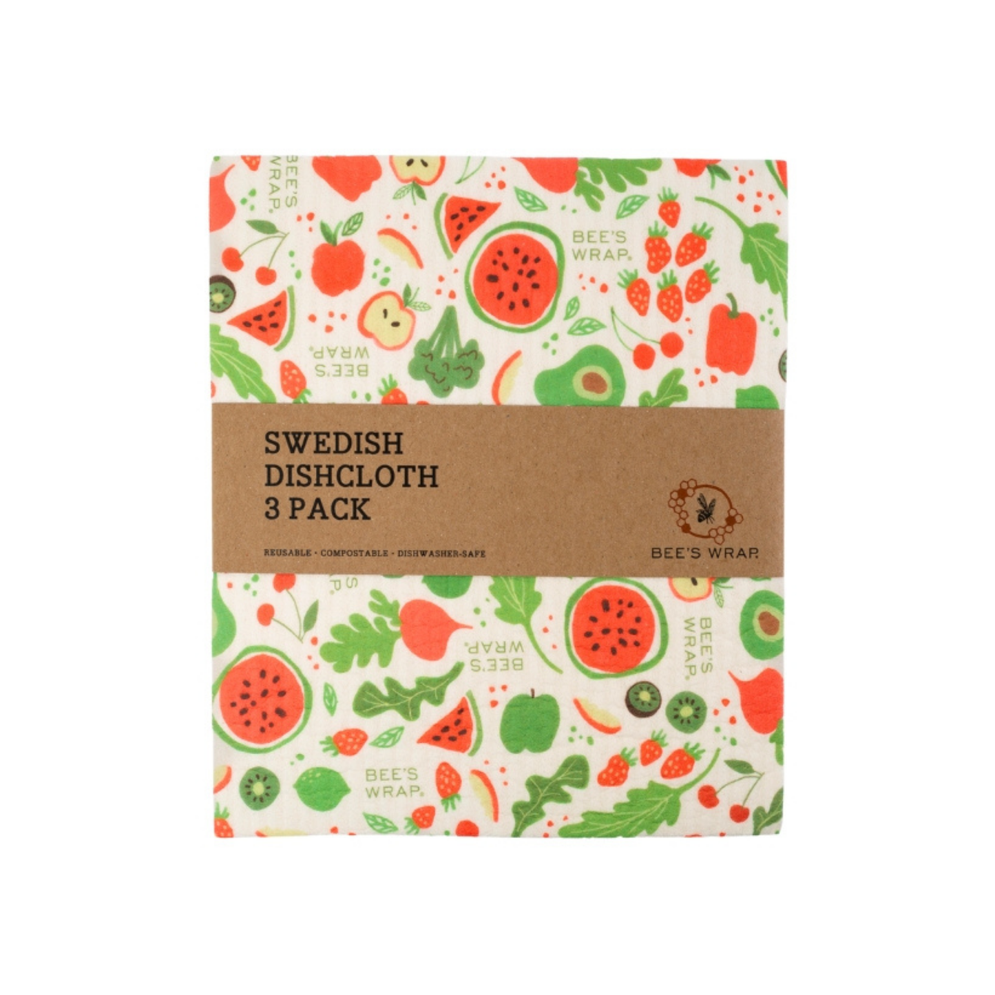 Bee's Wrap - Swedish Dishcloth 3 Pack - Garden Party Prints