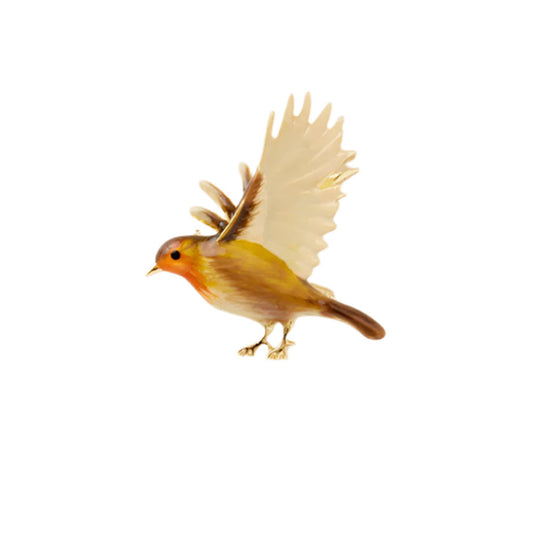 Enamel Flying Robin Brooch by Fable England