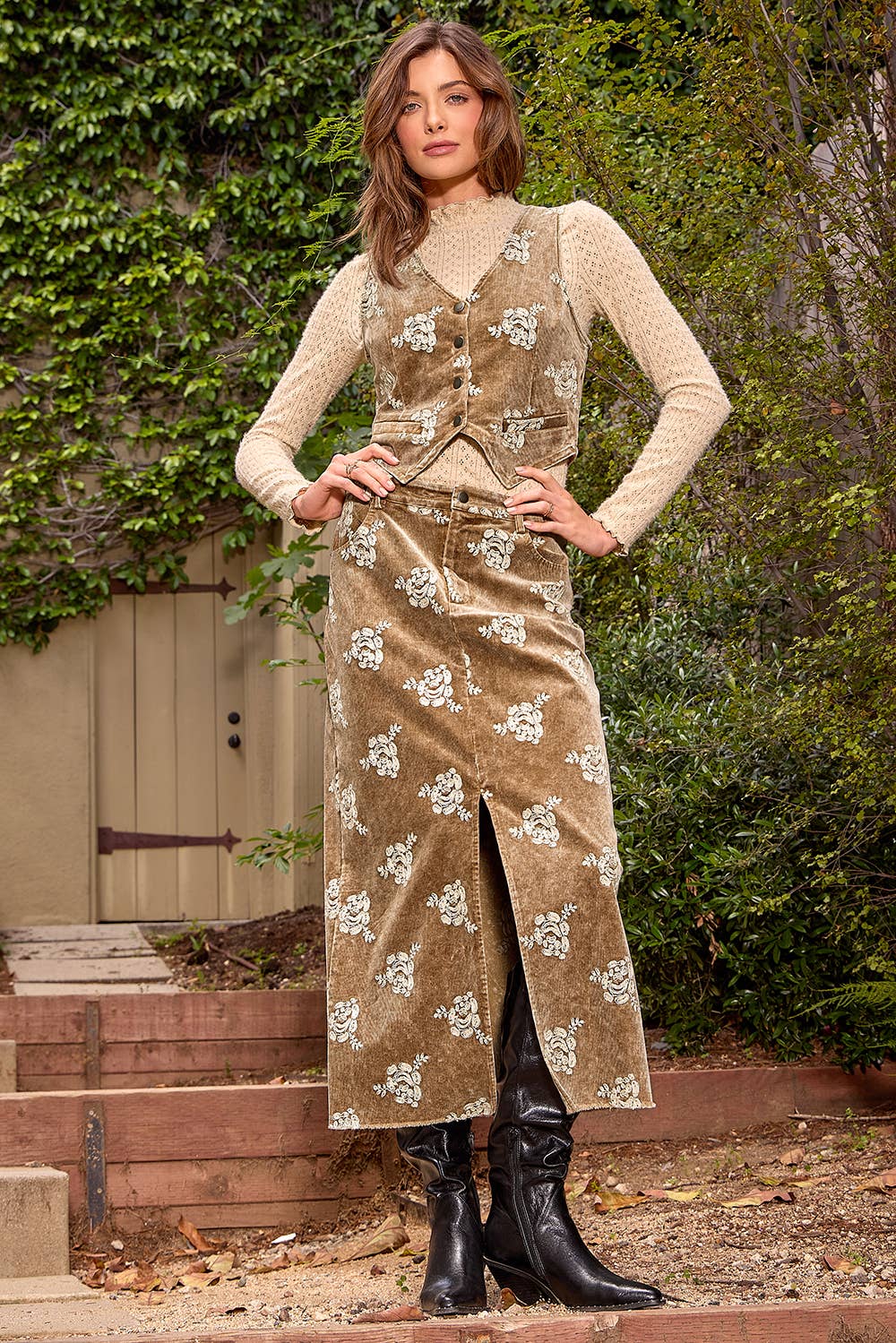 Bloom & Buckle Corduroy Vest