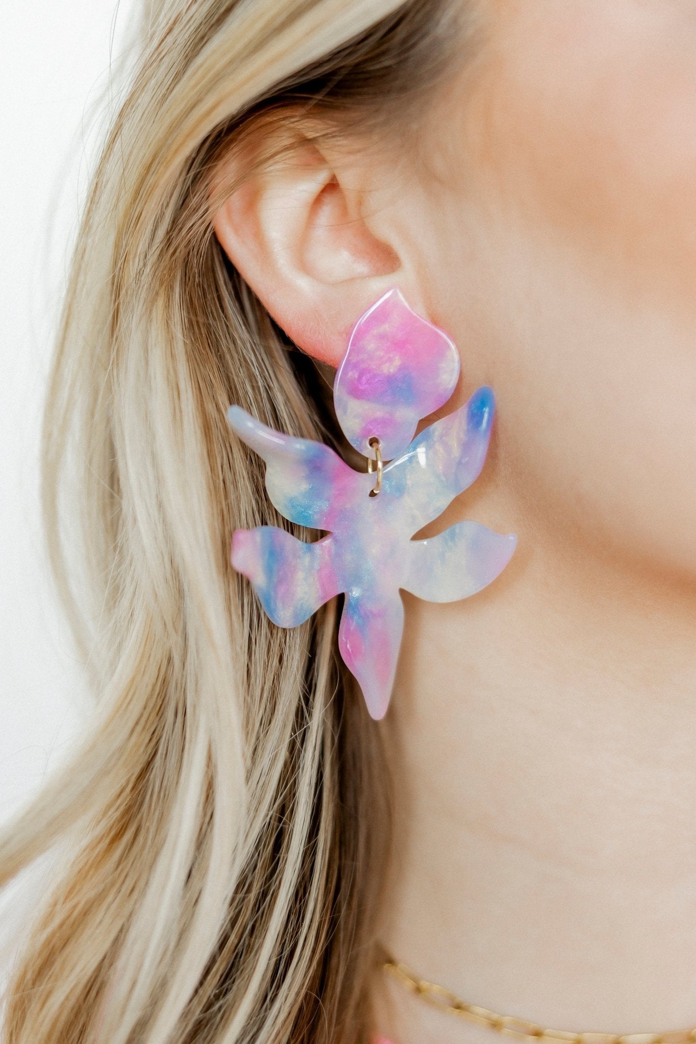 Flora Statement Earrings - Cotton Candy