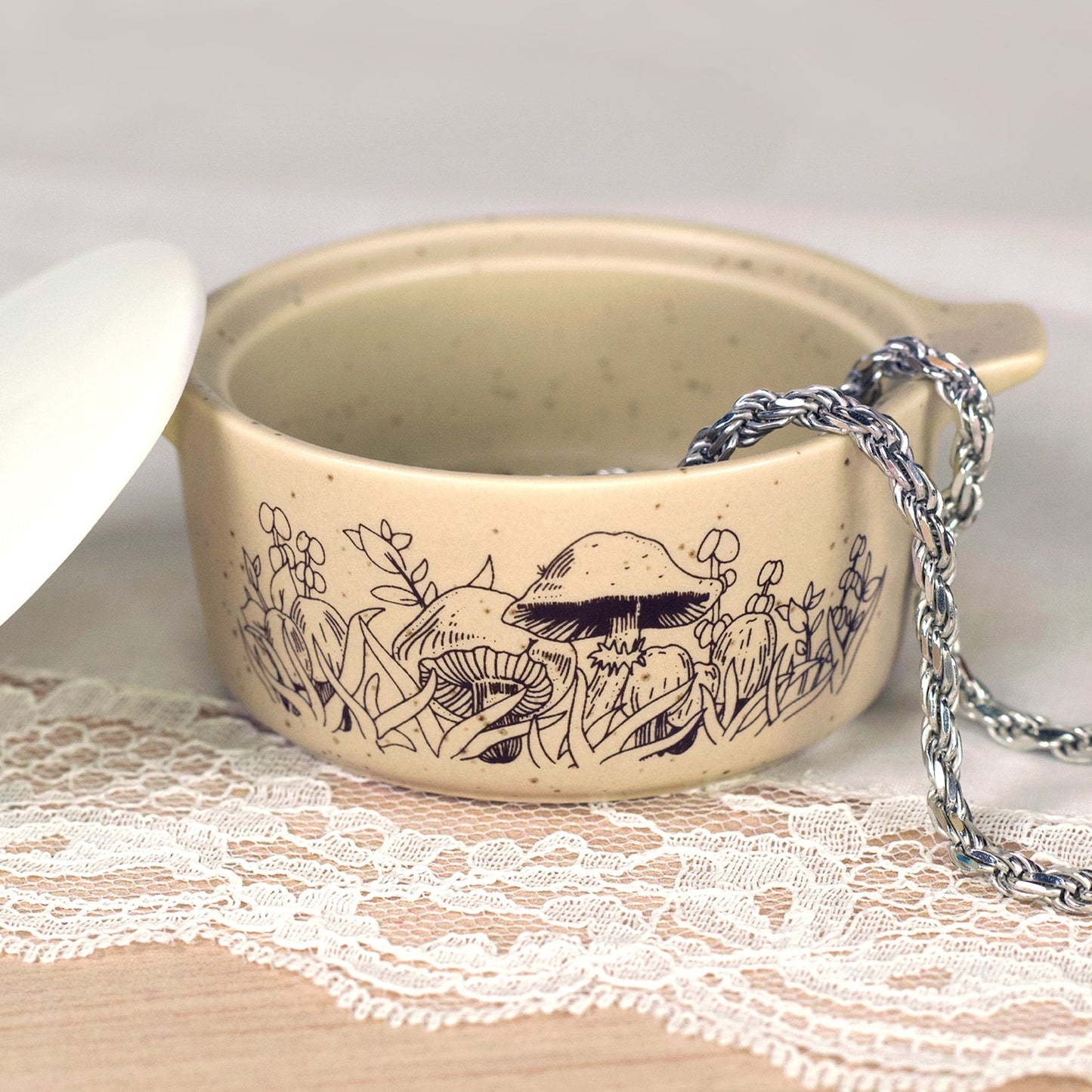 Pyrex-Inspired Forest Fancies Casserole Ceramic Trinket Box