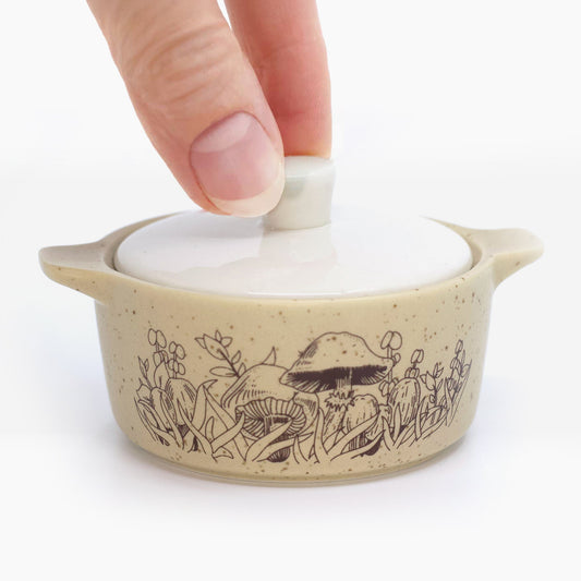 Pyrex-Inspired Forest Fancies Casserole Ceramic Trinket Box