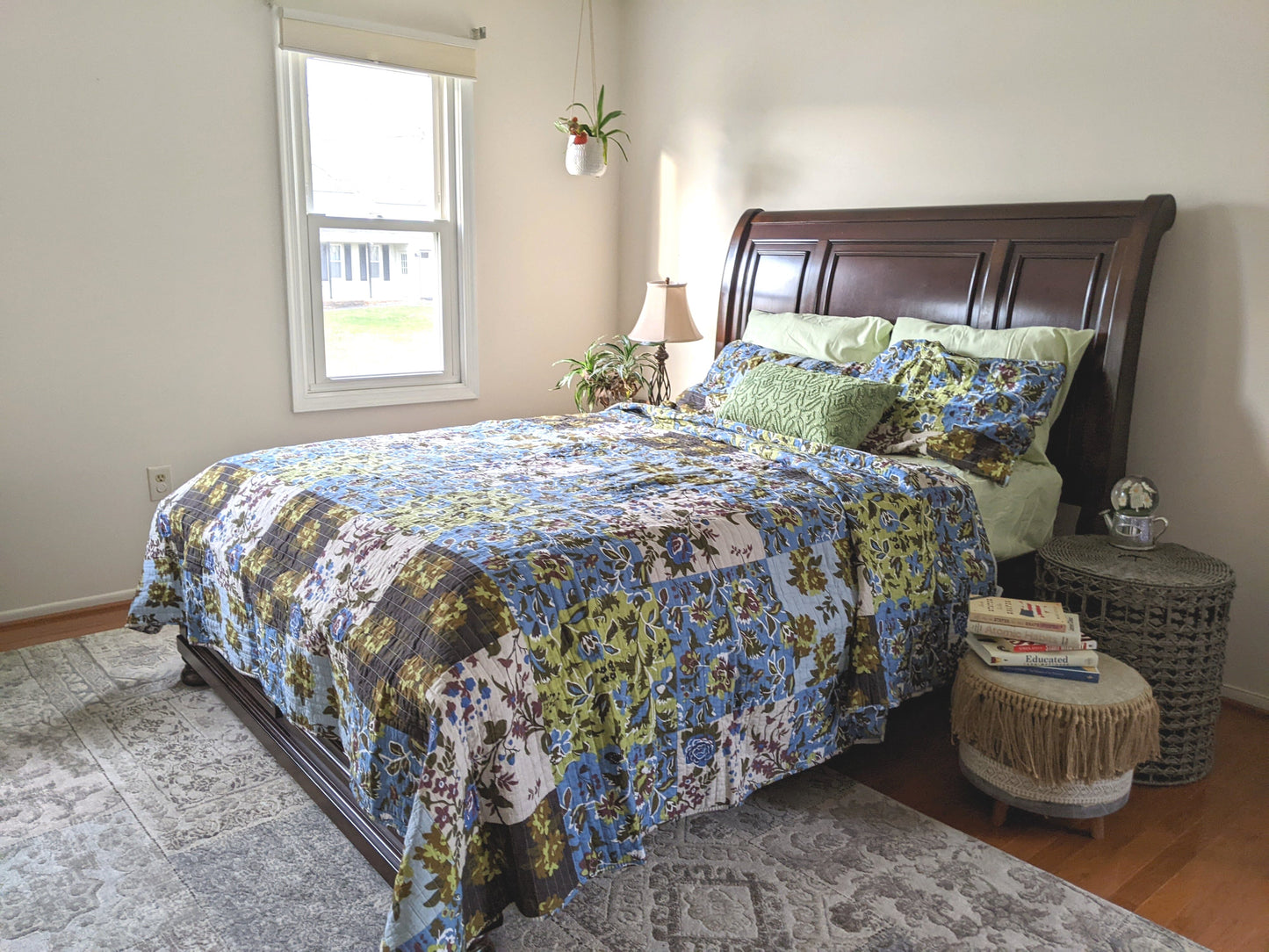 Tache Mystical Forest Green Blue Leaves Cotton Quilt Set (KST1504)