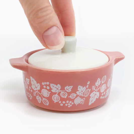 Pyrex-Inspired Gooseberry Casserole Ceramic Trinket Box