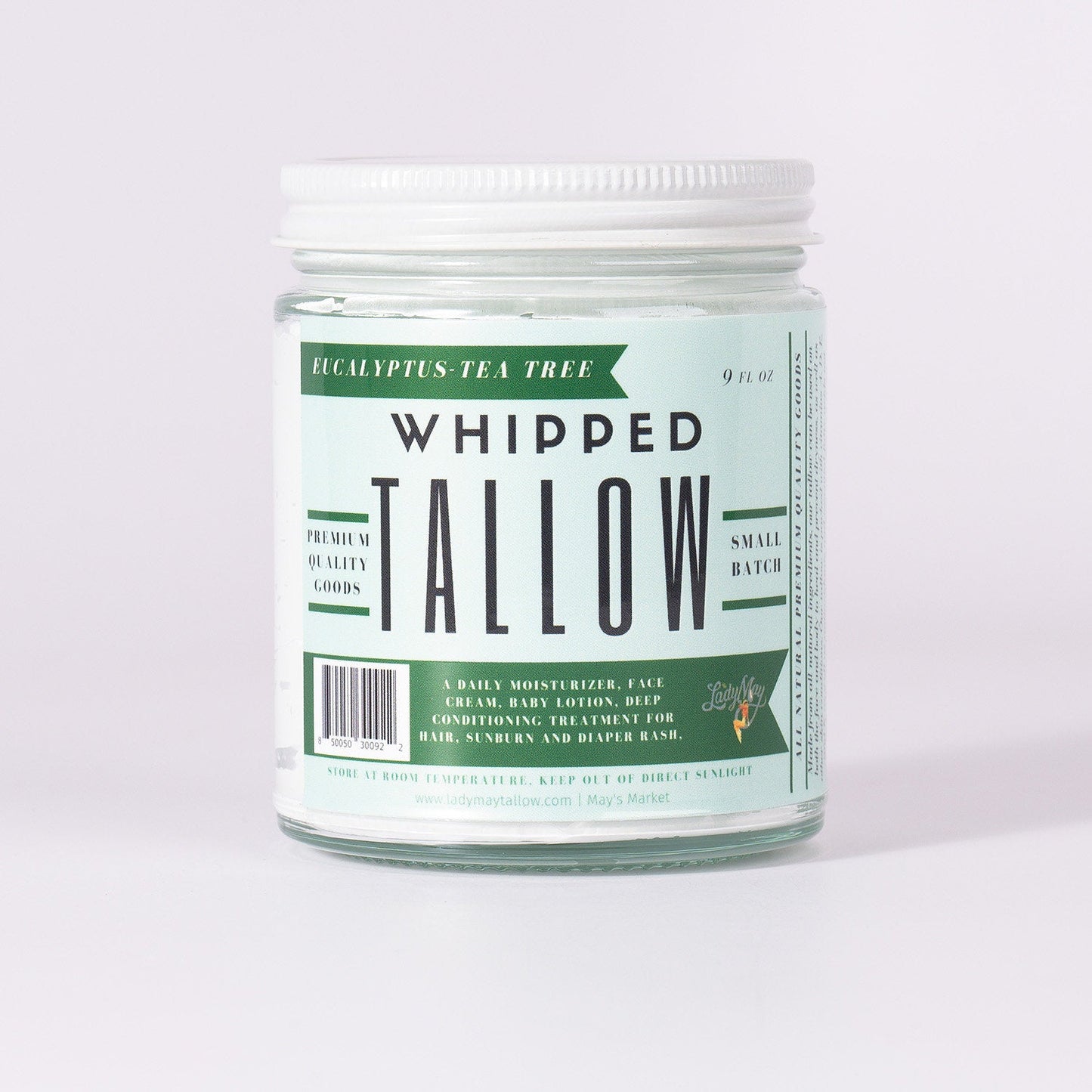 Whipped Tallow Trio - 9oz - Lavender, Vanilla, Eucalyptus Premium Quality All Natural Gift Box by The Lady May