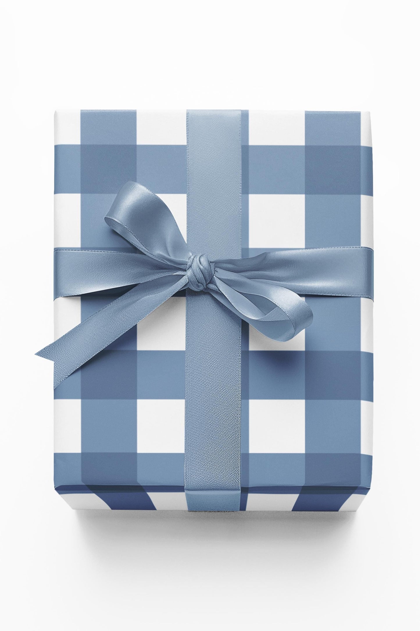 French Blue Gingham Wrapping Paper