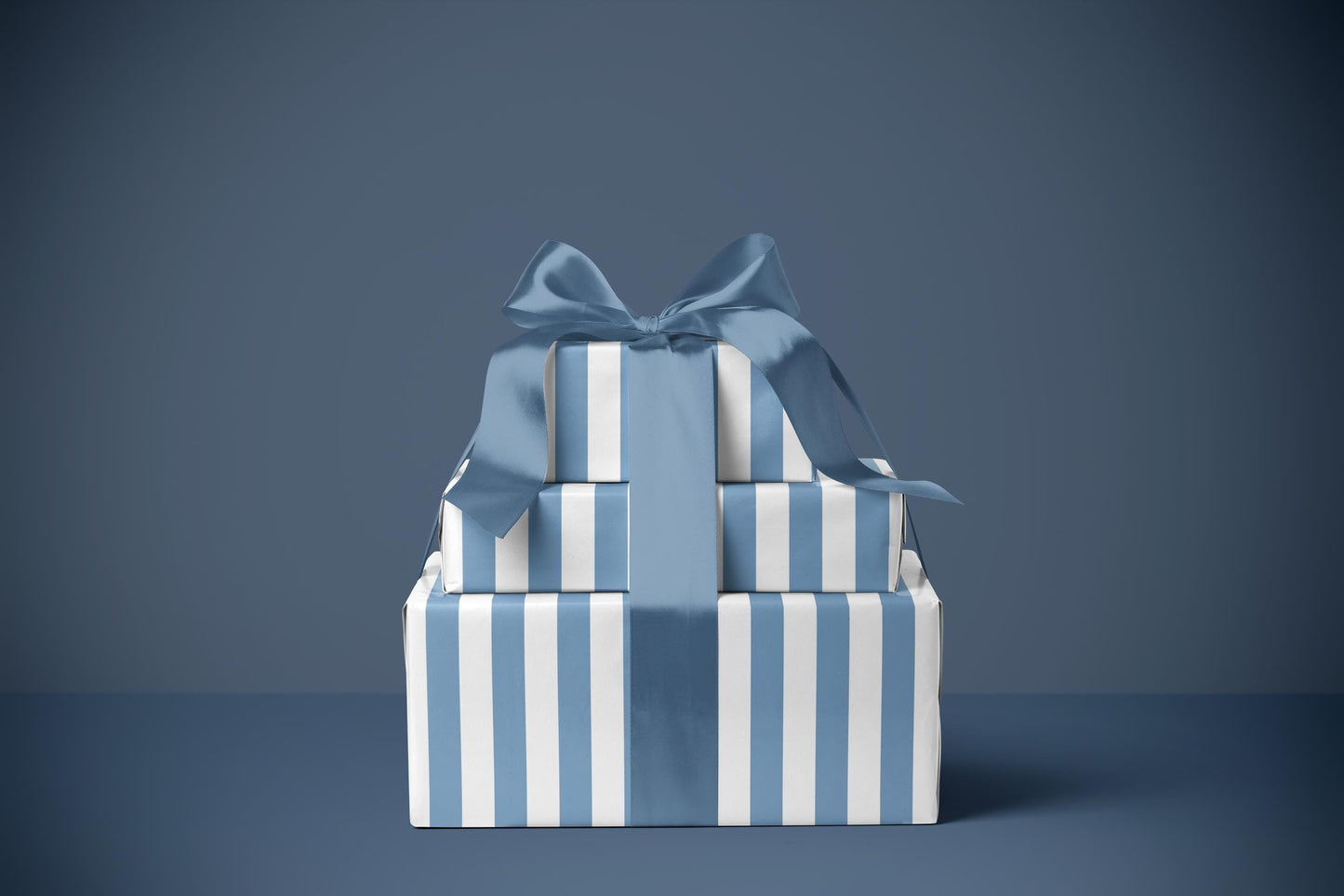 French Blue Striped Wrapping Paper