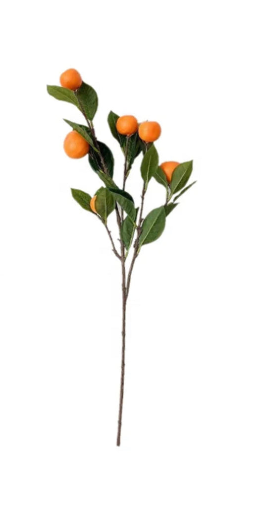 Citrus Artificial Orange Stems - Bundle of 3